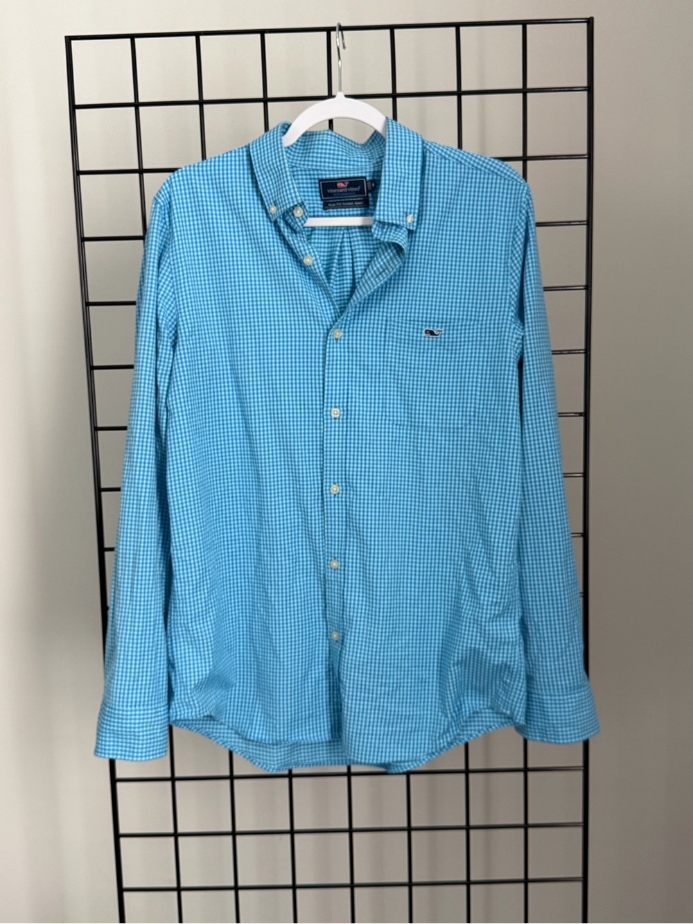 Vineyard Vines Light Blue Micro-Check Button-Down Shirt